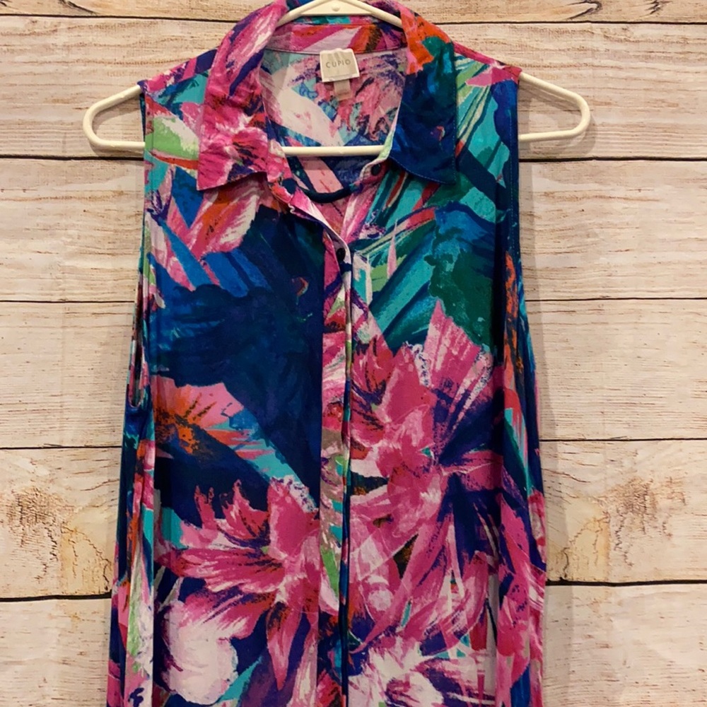 Tropical Print Flowy Dress